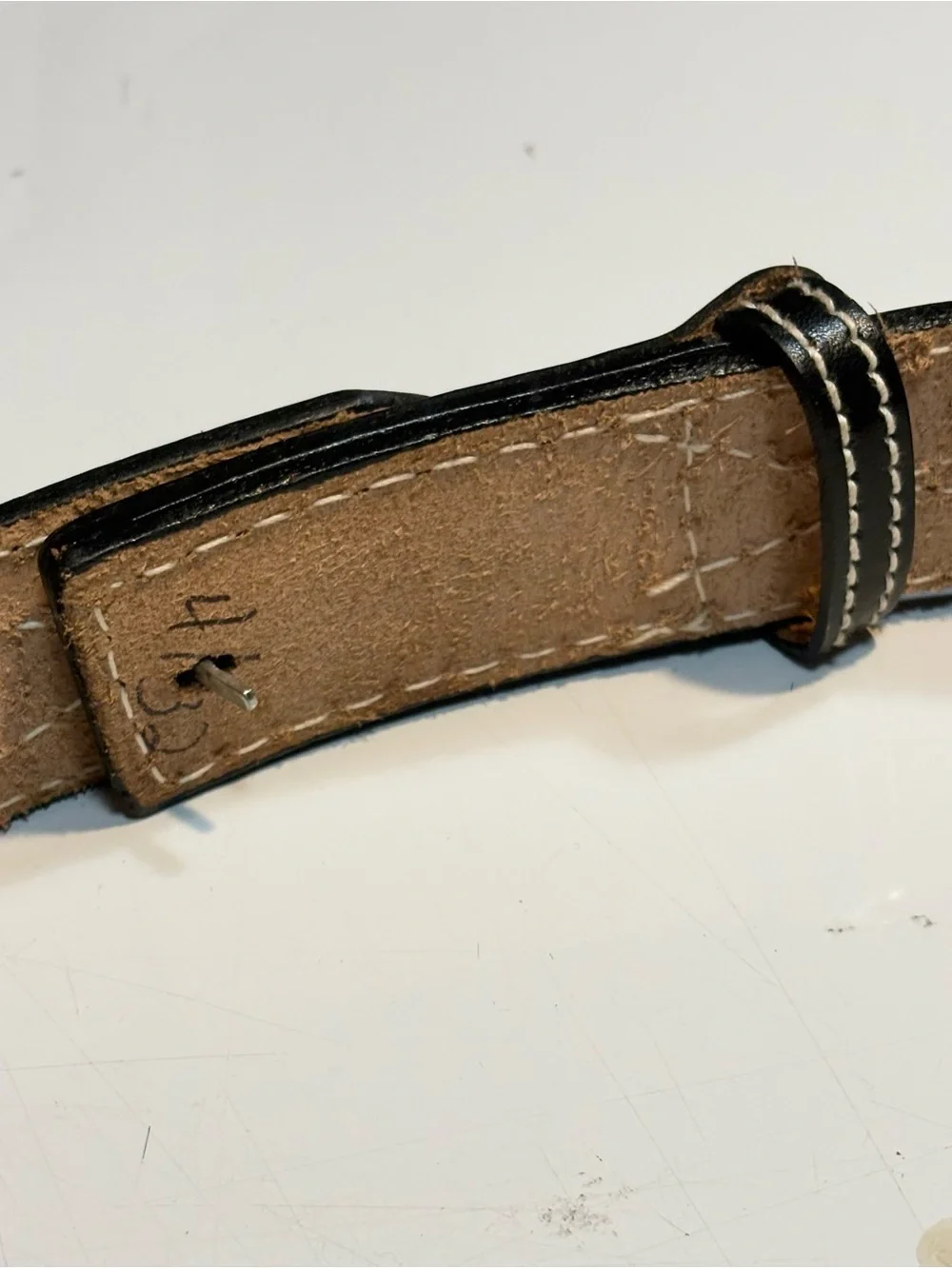 Nocona black leather buckleless mechanic's belt 32”